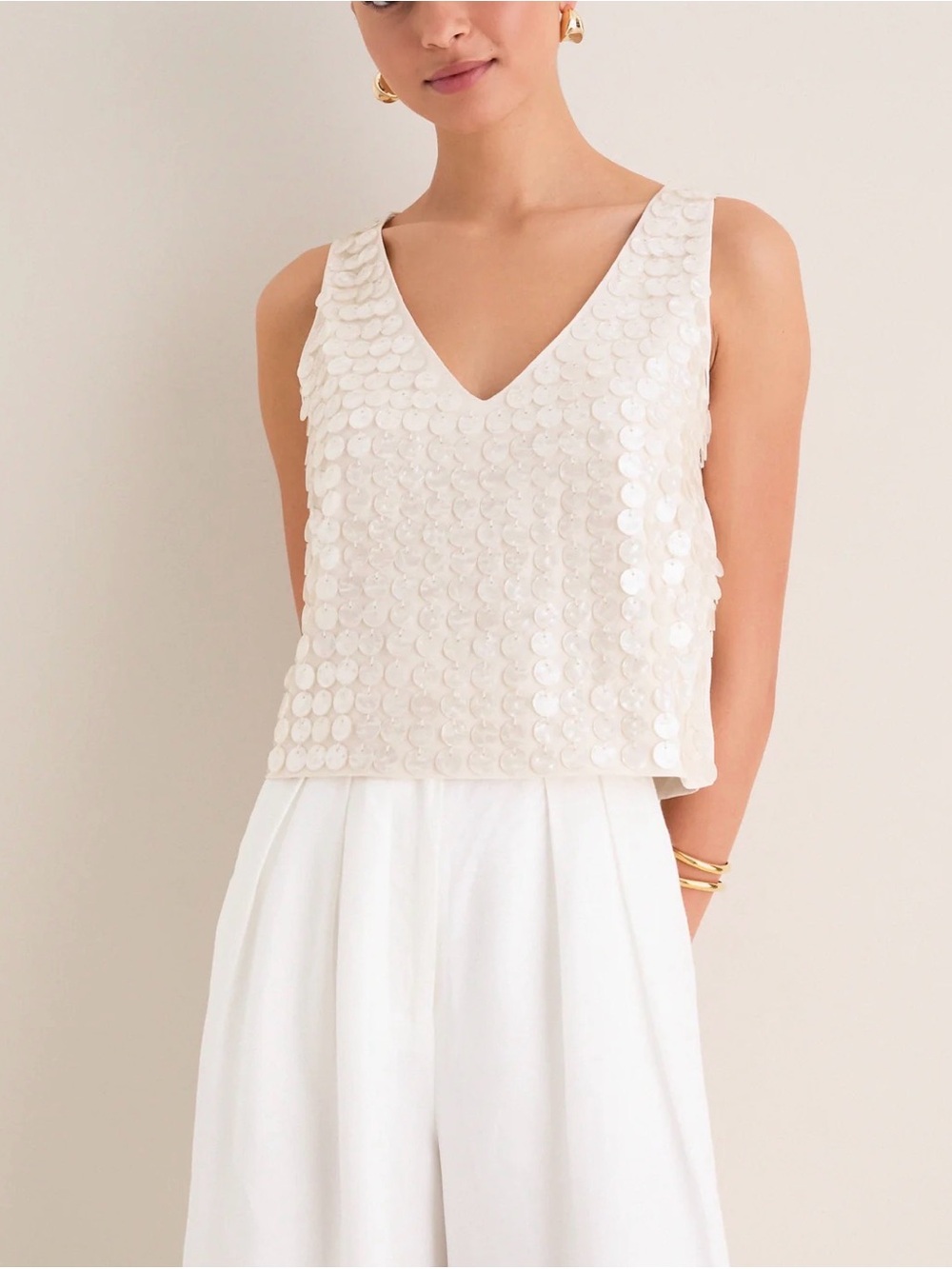 Hyacinth House NWT Pearl Shells Disco Tank size medium